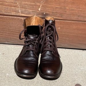 John Varvatos Brown Leather Fashion Boots "Handmade in Italy"